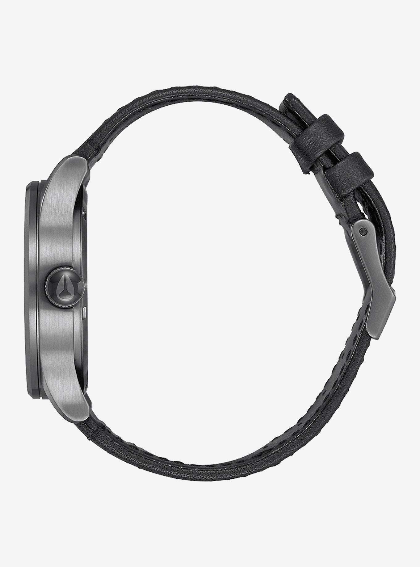 Nixon Sentry Leather Gunmetal and Black Watch, , hi-res
