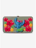 Disney Lilo & Stitch Hula Pose Front Back Hibiscus Flowers Pineapples Hinged Wallet, , alternate