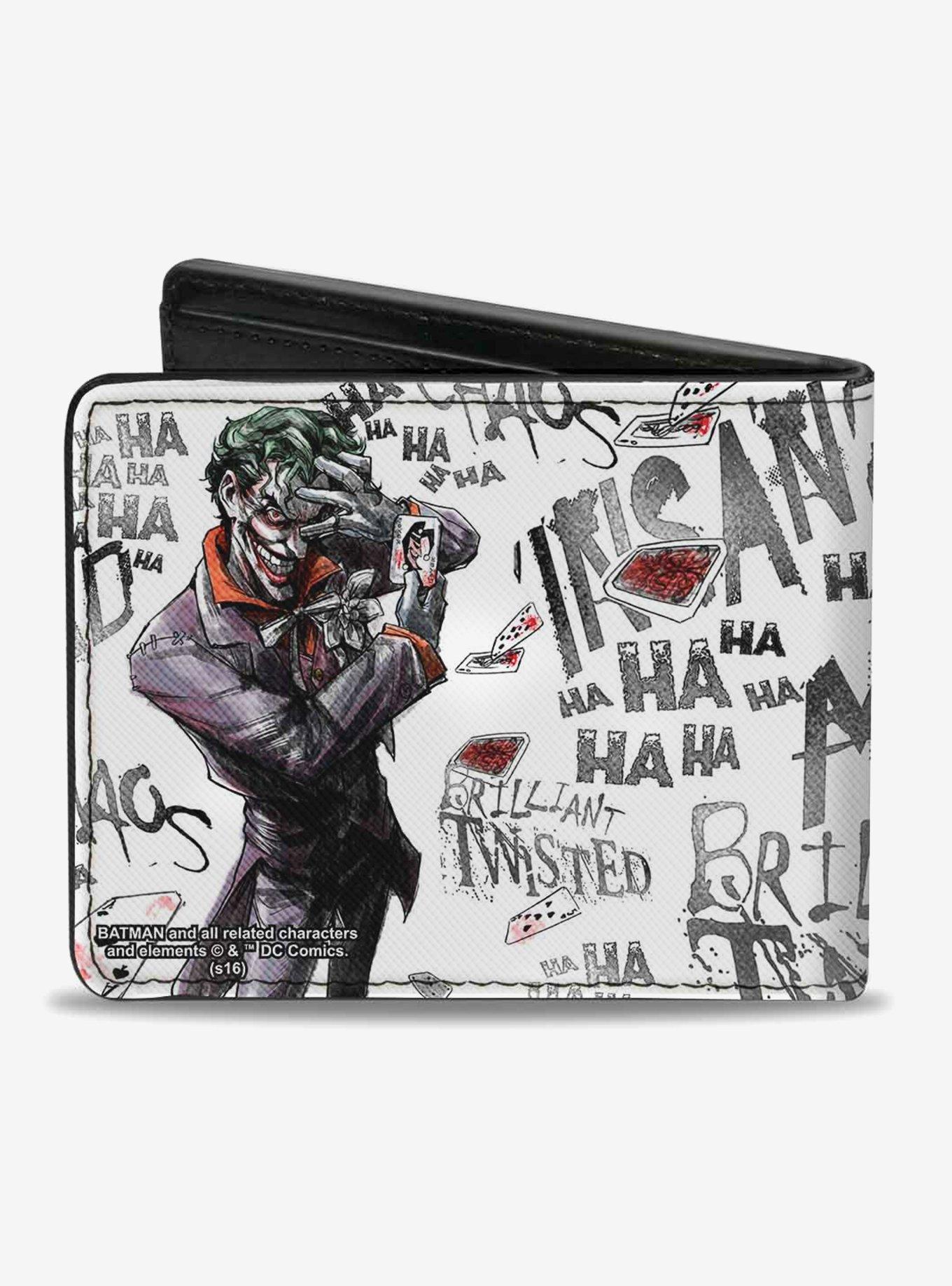 DC Comics Joker Brilliant Twisted Insane Mad Psycho Pose Bi-Fold Wallet, , alternate