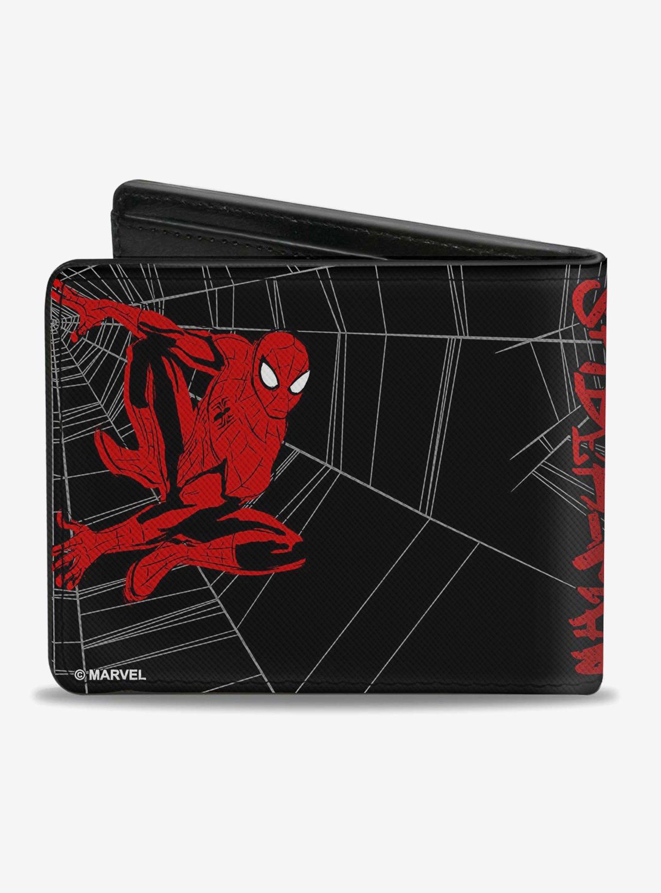 Marvel Spider-Man Grafitti Poses Spiderweb Sketch Bi-Fold Wallet, , alternate