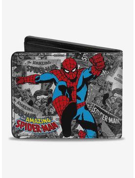 Marvel Spider-Man: The Amazing Spider Man Stacked Comic Books Action Poses Bi-Fold Wallet, , hi-res