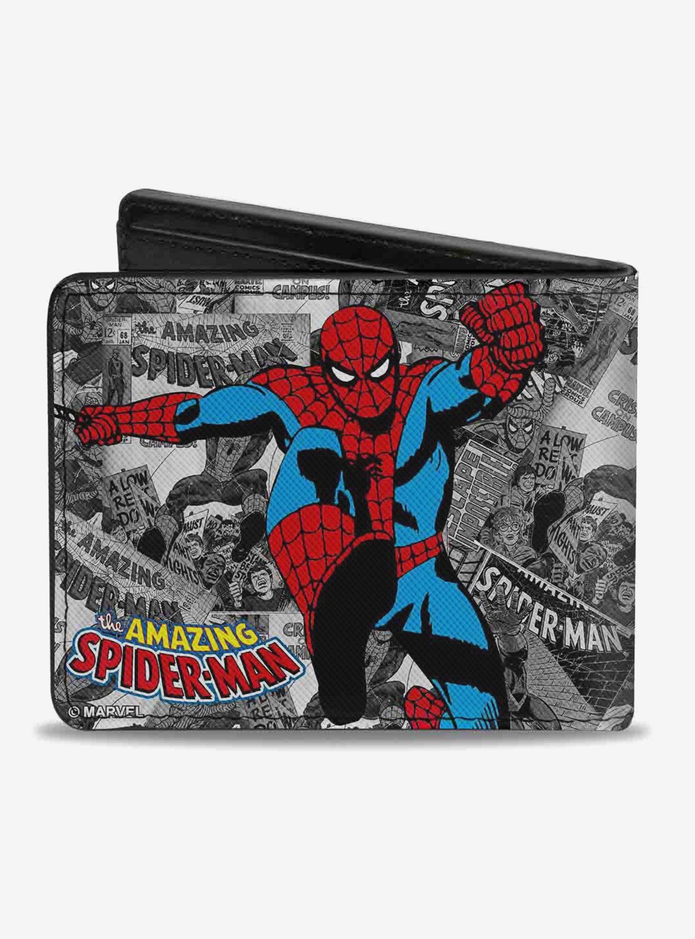 Marvel Spider-Man: The Amazing Spider Man Stacked Comic Books Action Poses Bi-Fold Wallet, , alternate