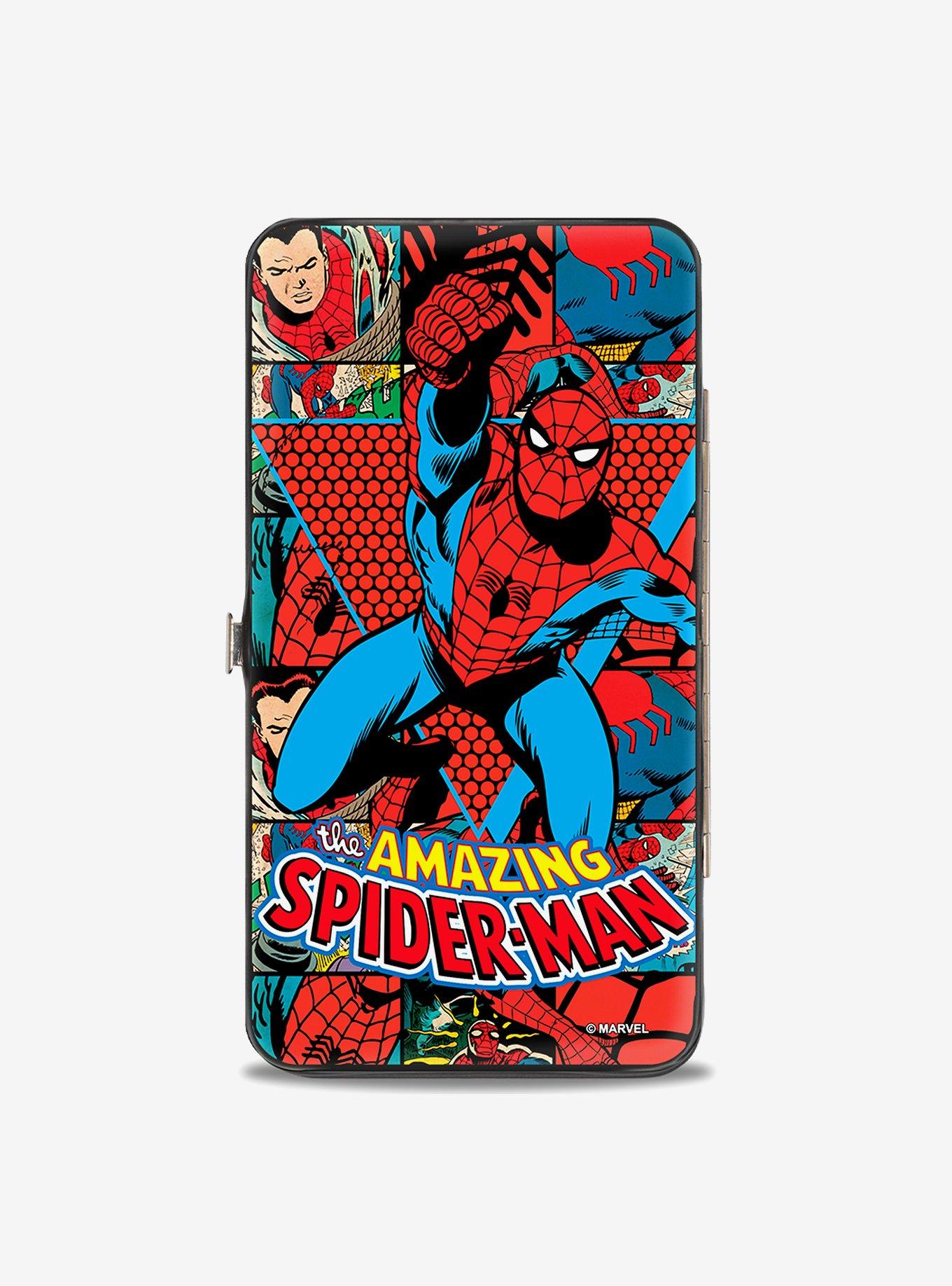 Marvel Spider-Man: The Amazing Spider-Man Action Pose Retro Comic Blocks Hinged Wallet, , alternate