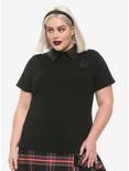 Chilling Adventures Of Sabrina Herald Of Hell Girls Collared Top Plus Size, BLACK, alternate
