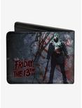 Friday The 13th Logo Jason Machete Blood Splatter Bi-Fold Wallet, , alternate