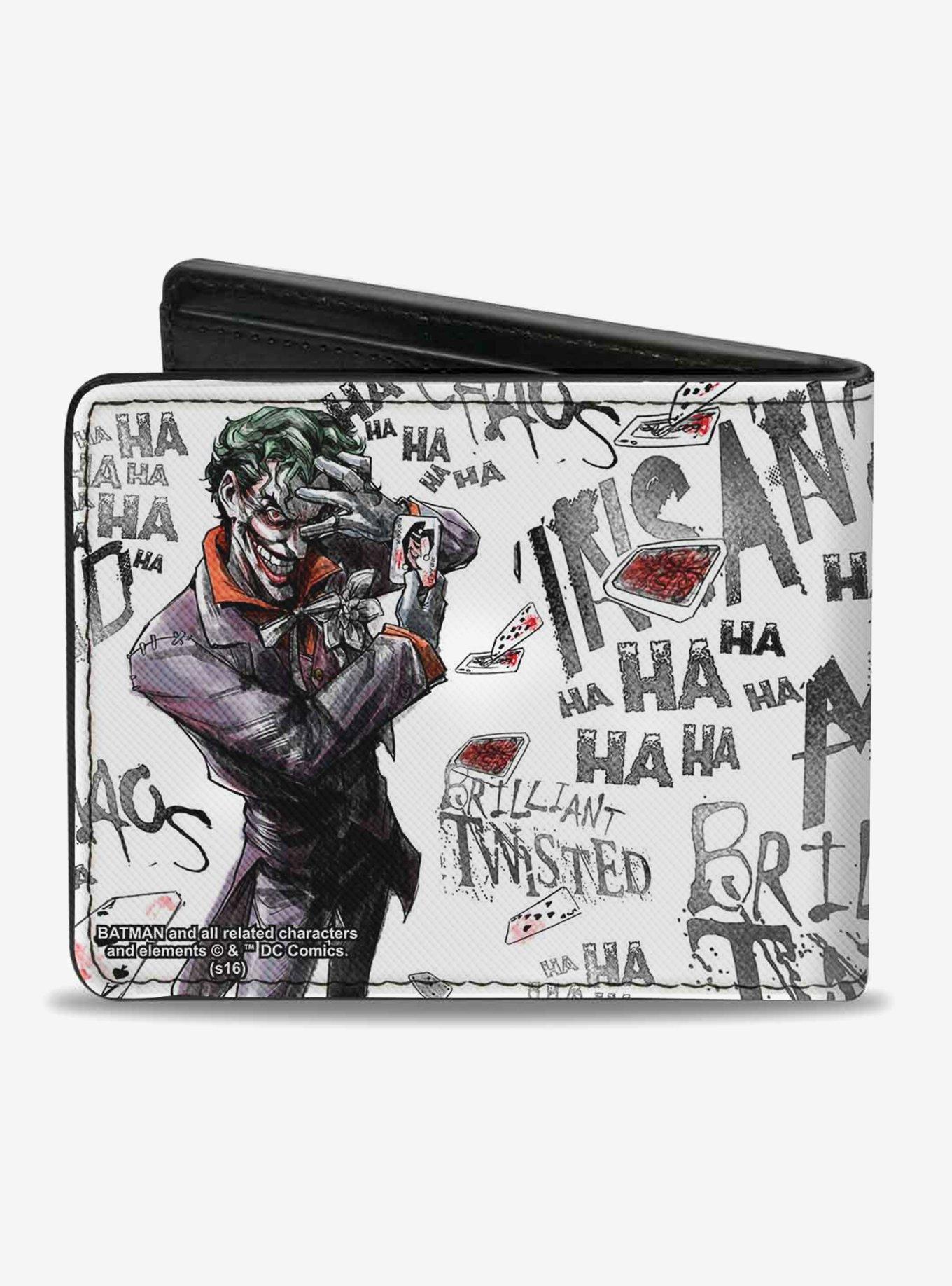 DC Comics Joker Brilliant Twisted Insane Mad Psycho Pose Bi-Fold Wallet, , hi-res