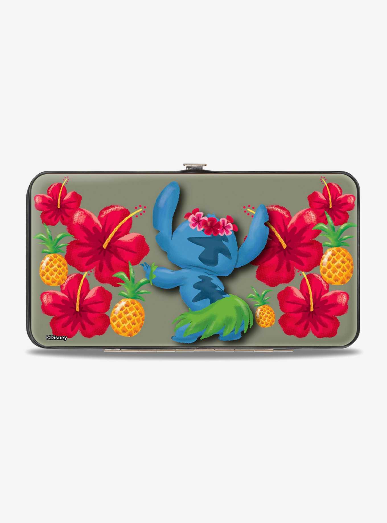 Disney Lilo & Stitch Hula Hibiscus Flowers Pineapples Hinged Wallet, , hi-res