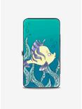 Disney The Little Mermaid Ariel Over Shoulder Flounder Sketch Poses Hinged Wallet, , alternate