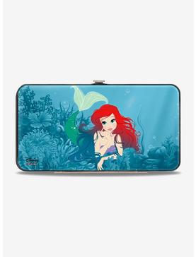 Plus Size Disney The Little Mermaid Ariel Swimming Resting Poses Coral Reef Hinged Wallet, , hi-res