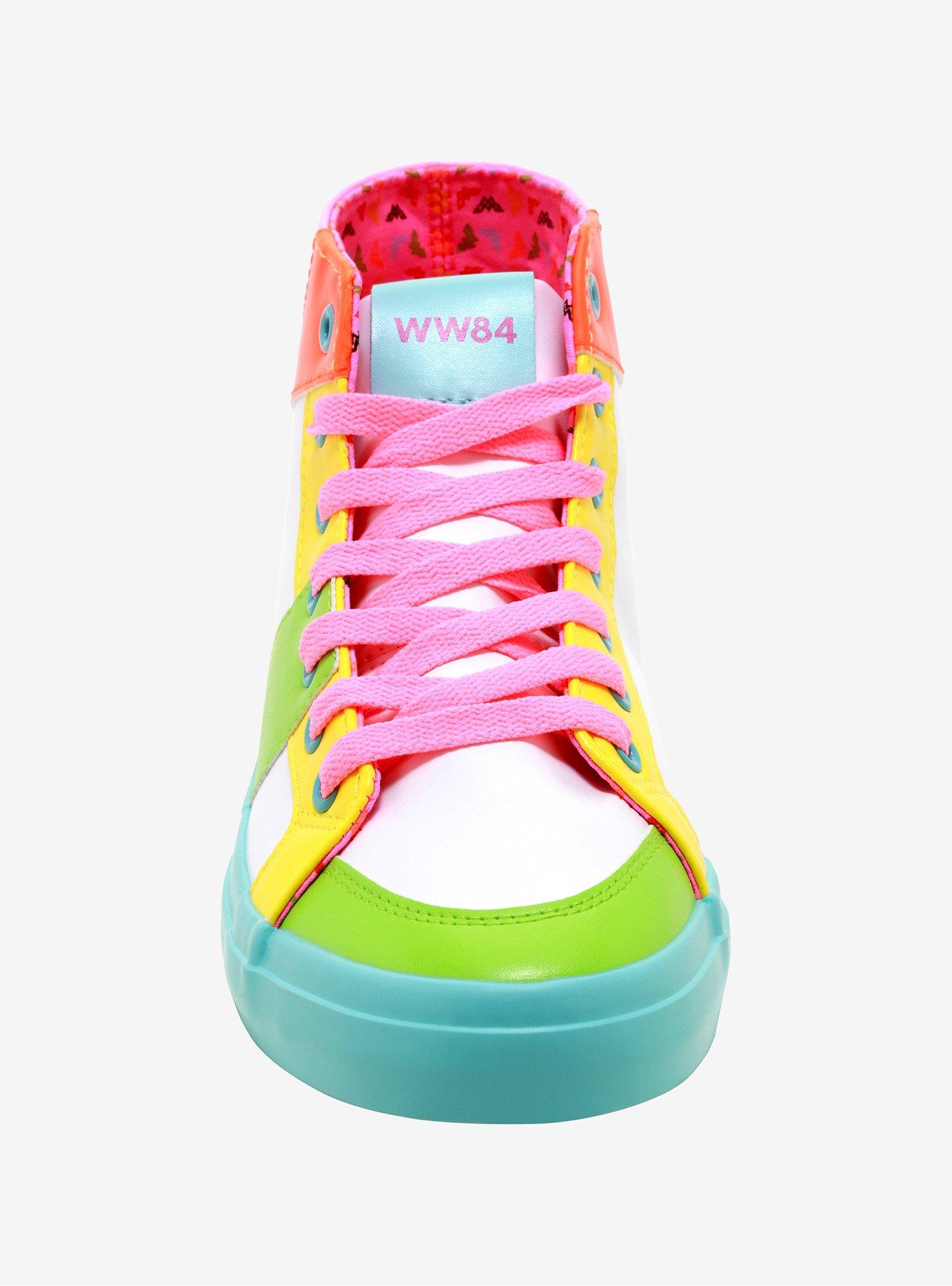 DC Comics Wonder Woman 1984 Neon Color-Block Hi-Top Sneakers, MULTI, alternate