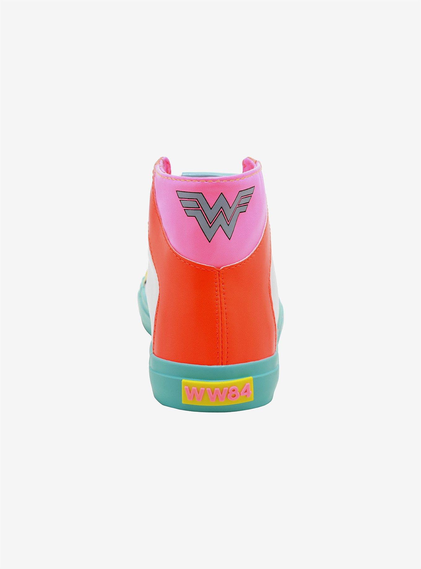 DC Comics Wonder Woman 1984 Neon Color-Block Hi-Top Sneakers, MULTI, alternate
