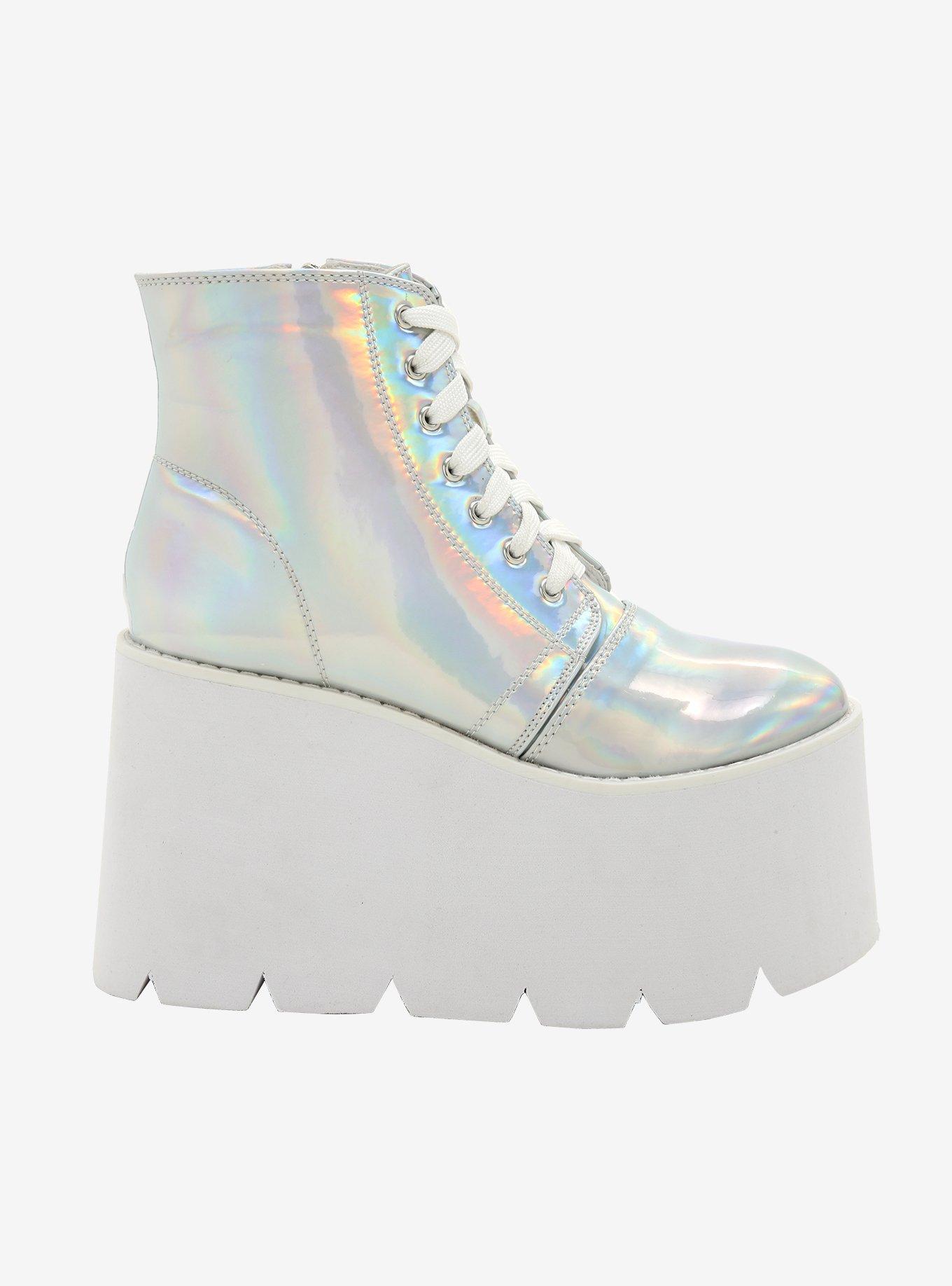 Holographic Platform Booties, MULTI, alternate