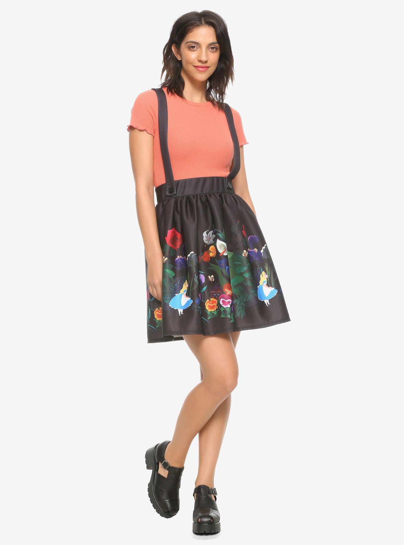 Disney Alice In Wonderland Flower Garden Suspender Skirt, MULTI, alternate