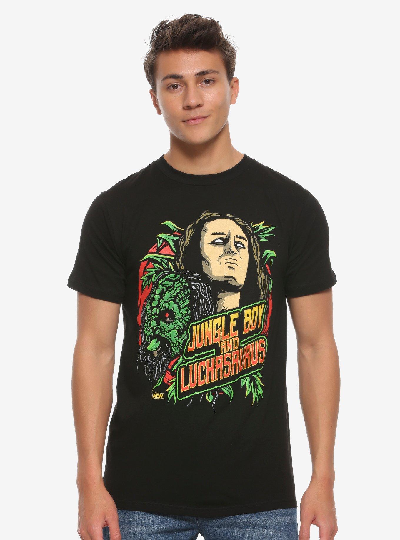 All Elite Wrestling Jungle Boy And Luchasaurus T-Shirt, BLACK, alternate
