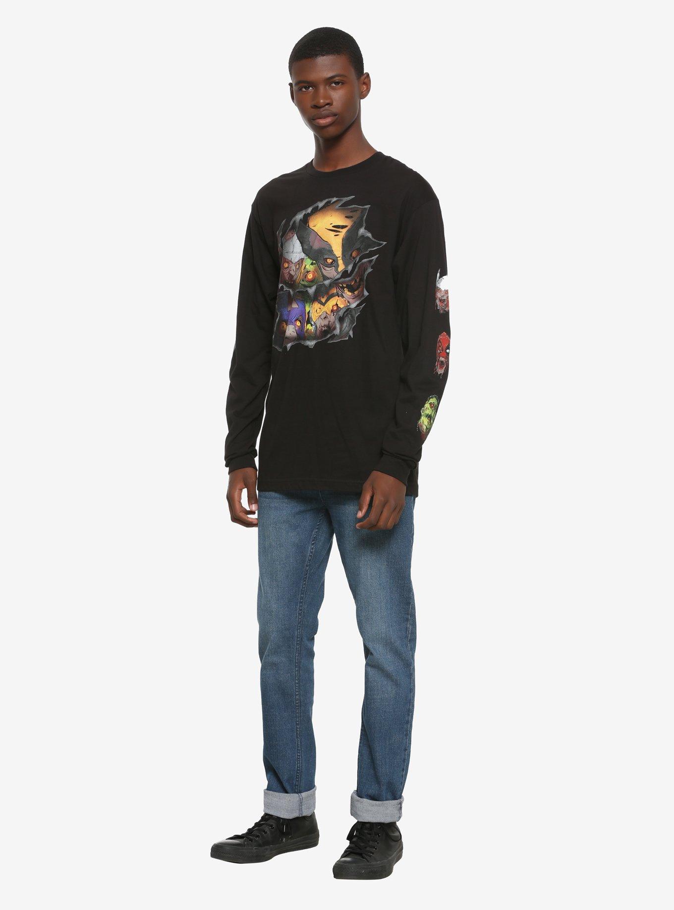 Marvel Zombies Faces Long-Sleeve T-Shirt, BLACK, alternate