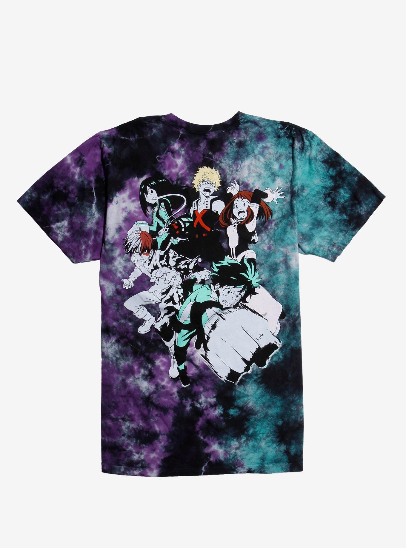 My Hero Academia Group Blue & Purple Acid Wash T-Shirt, MULTI, alternate