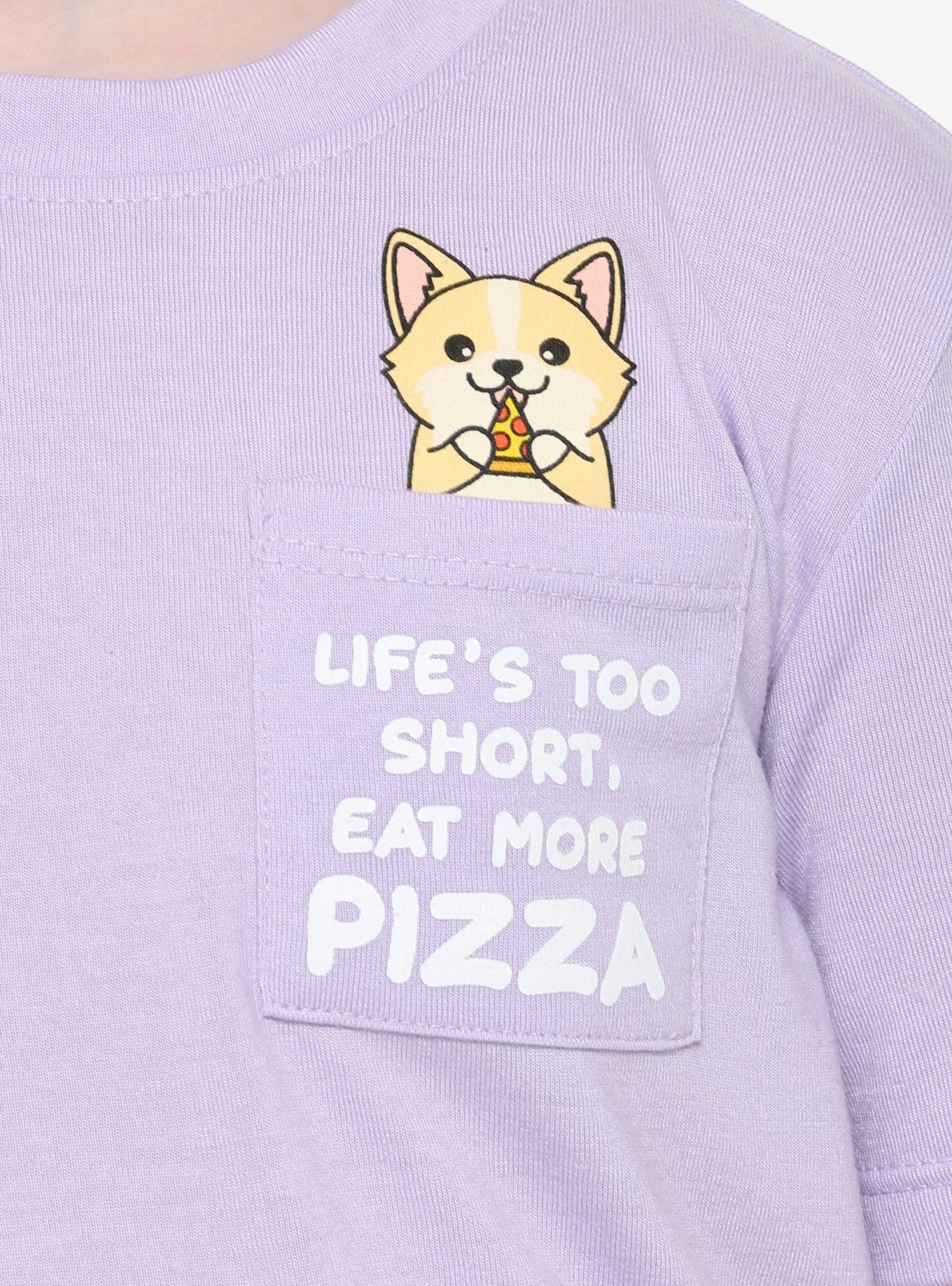 Corgi Eat More Pizza Toddler Pocket T-Shirt - BoxLunch Exclusive, LILAC, alternate
