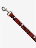 The Nightmare Before Christmas Jack Poses Bats Red Striped Dog Leash, , alternate
