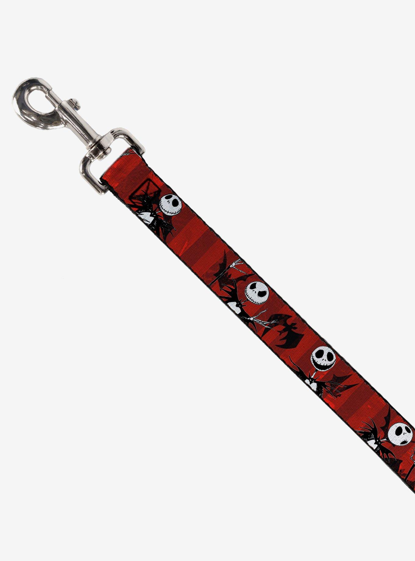 The Nightmare Before Christmas Jack Poses Bats Red Striped Dog Leash, , hi-res