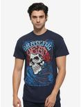 Grateful Dead Flower Skull Show Poster T-Shirt, NAVY, alternate