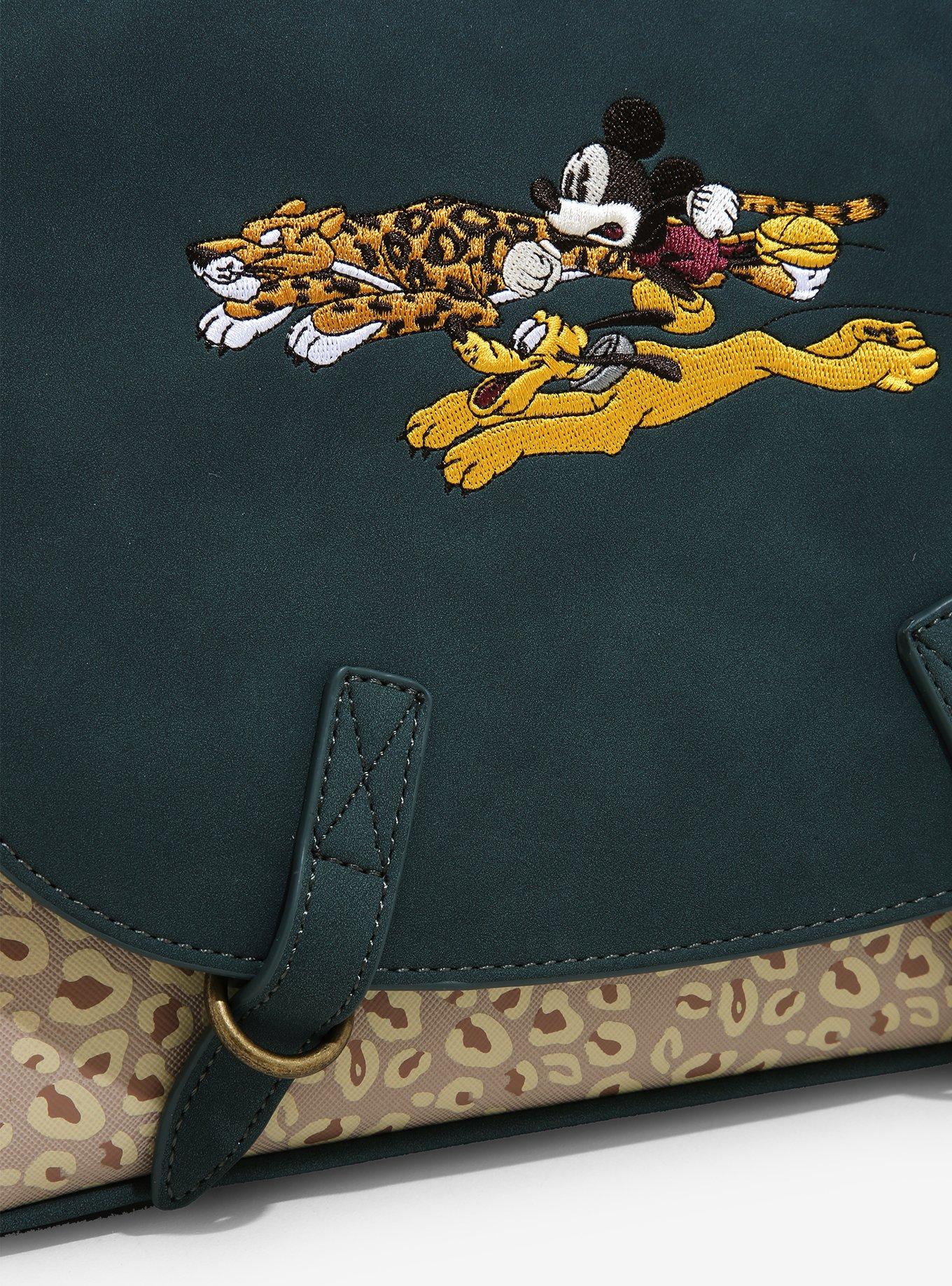 Loungefly Disney Mickey, Pluto, & Leopard Crossbody Bag - BoxLunch Exclusive, , alternate
