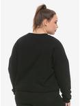 Geometric Floral Lace-Up Girls Sweatshirt Plus Size, WHITE, alternate