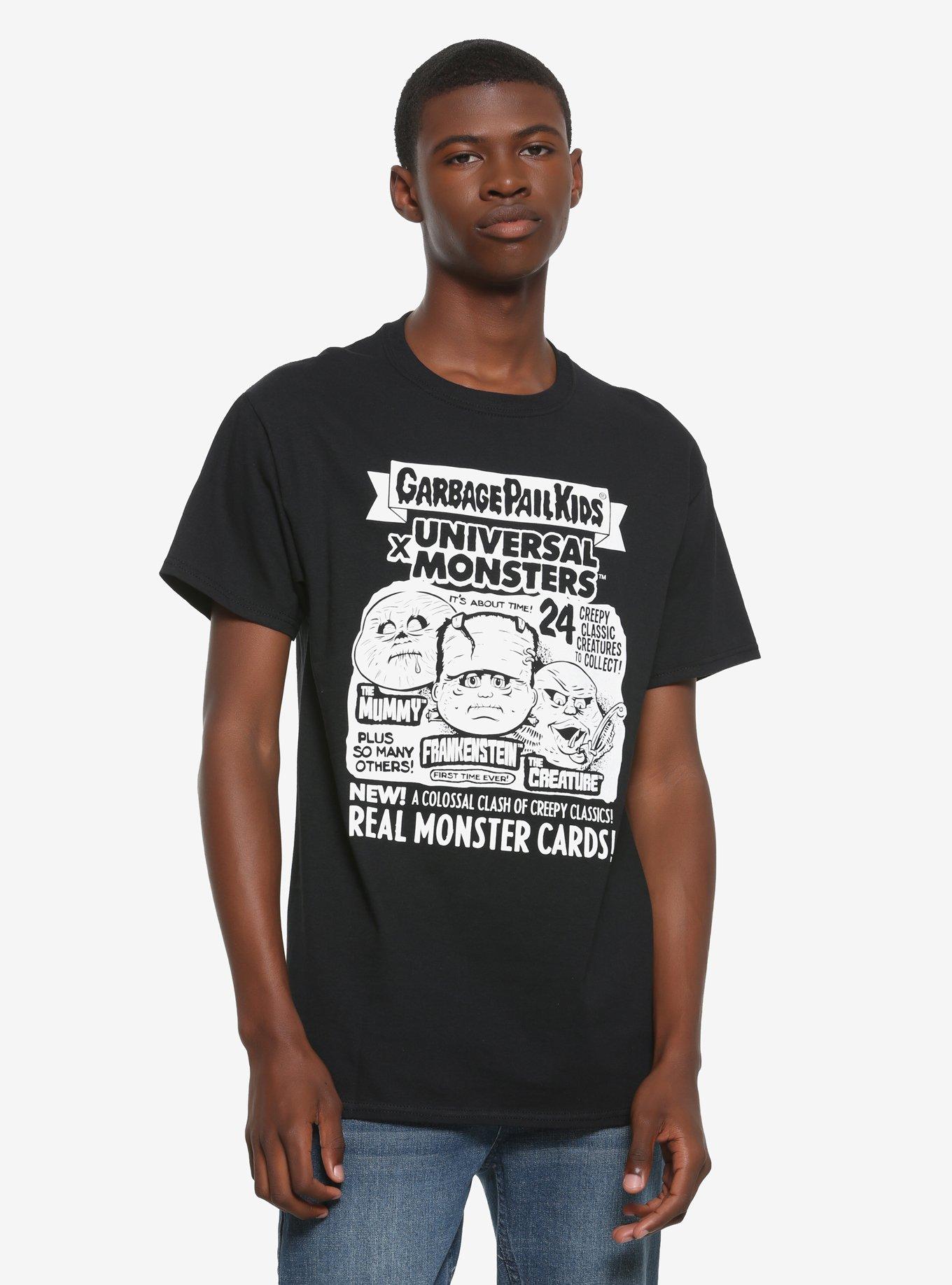 Super7 Universal Monsters X Garbage Pail Kids Black & White T-Shirt, BLUE, alternate