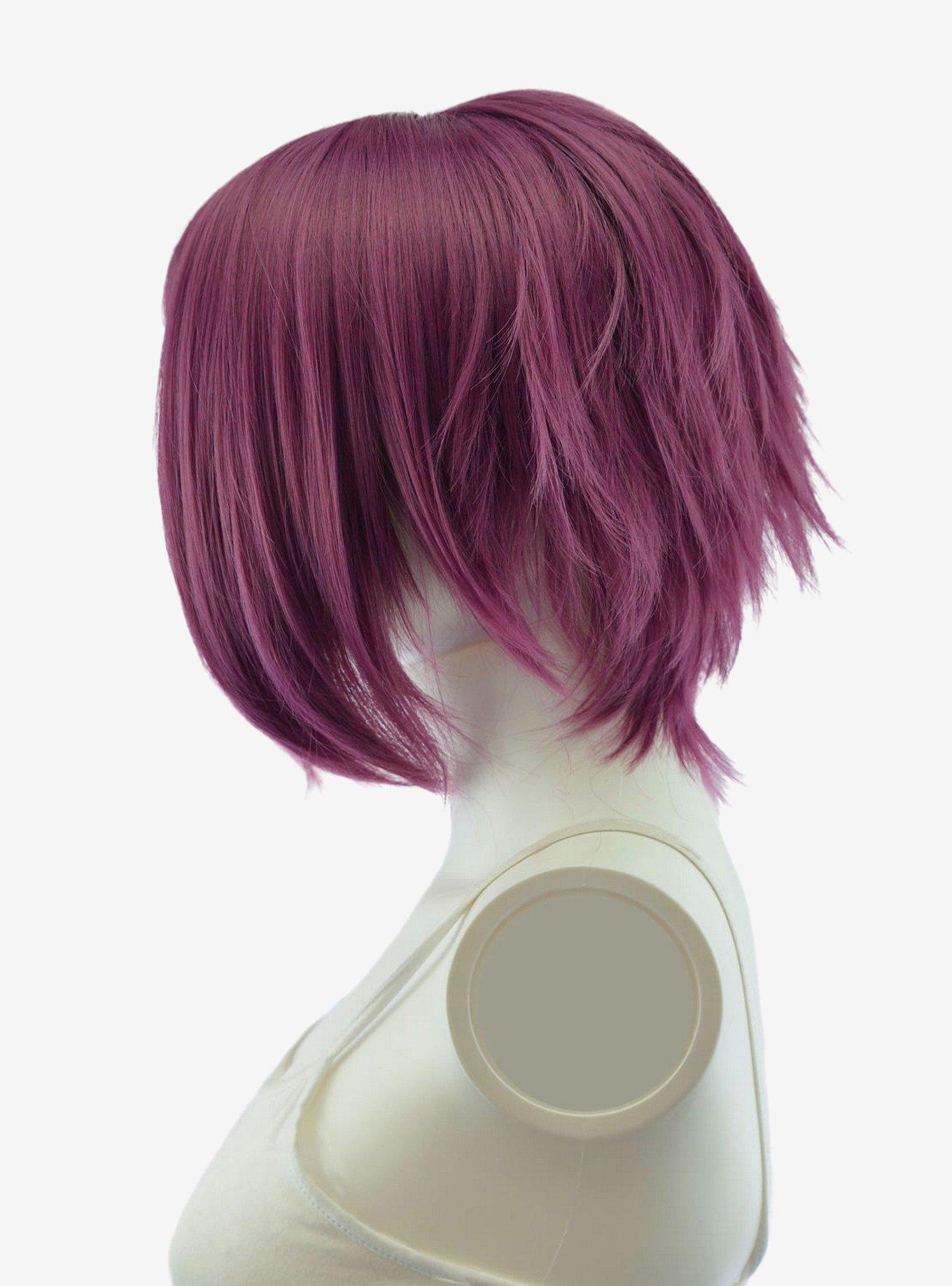 Epic Cosplay Aphrodite Dark Plum Purple Long Bang Layered Short Wig, , alternate