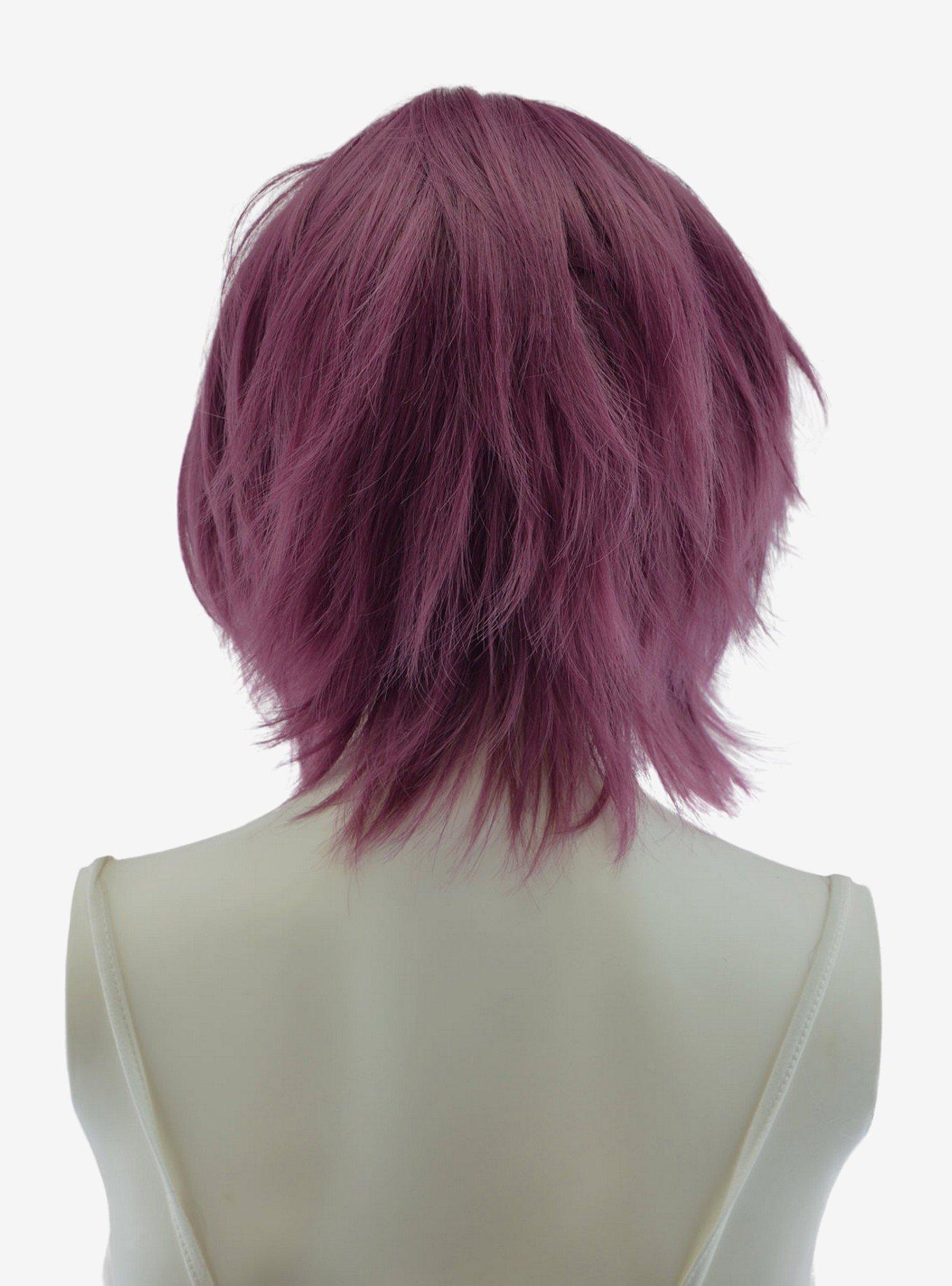 Epic Cosplay Aphrodite Dark Plum Purple Long Bang Layered Short Wig, , alternate