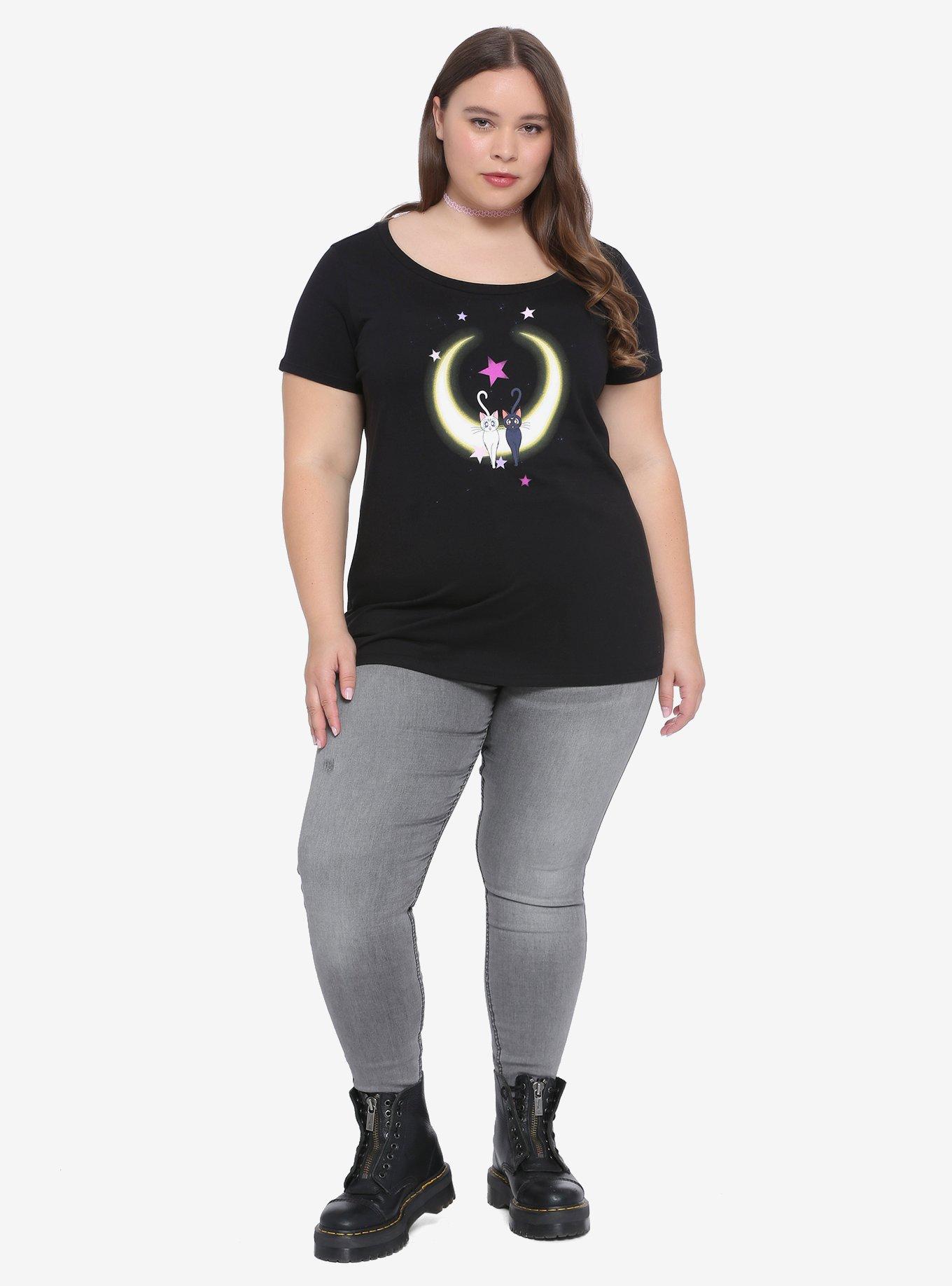 Sailor Moon Luna & Artemis Moon Girls T-Shirt Plus Size, MULTI, alternate