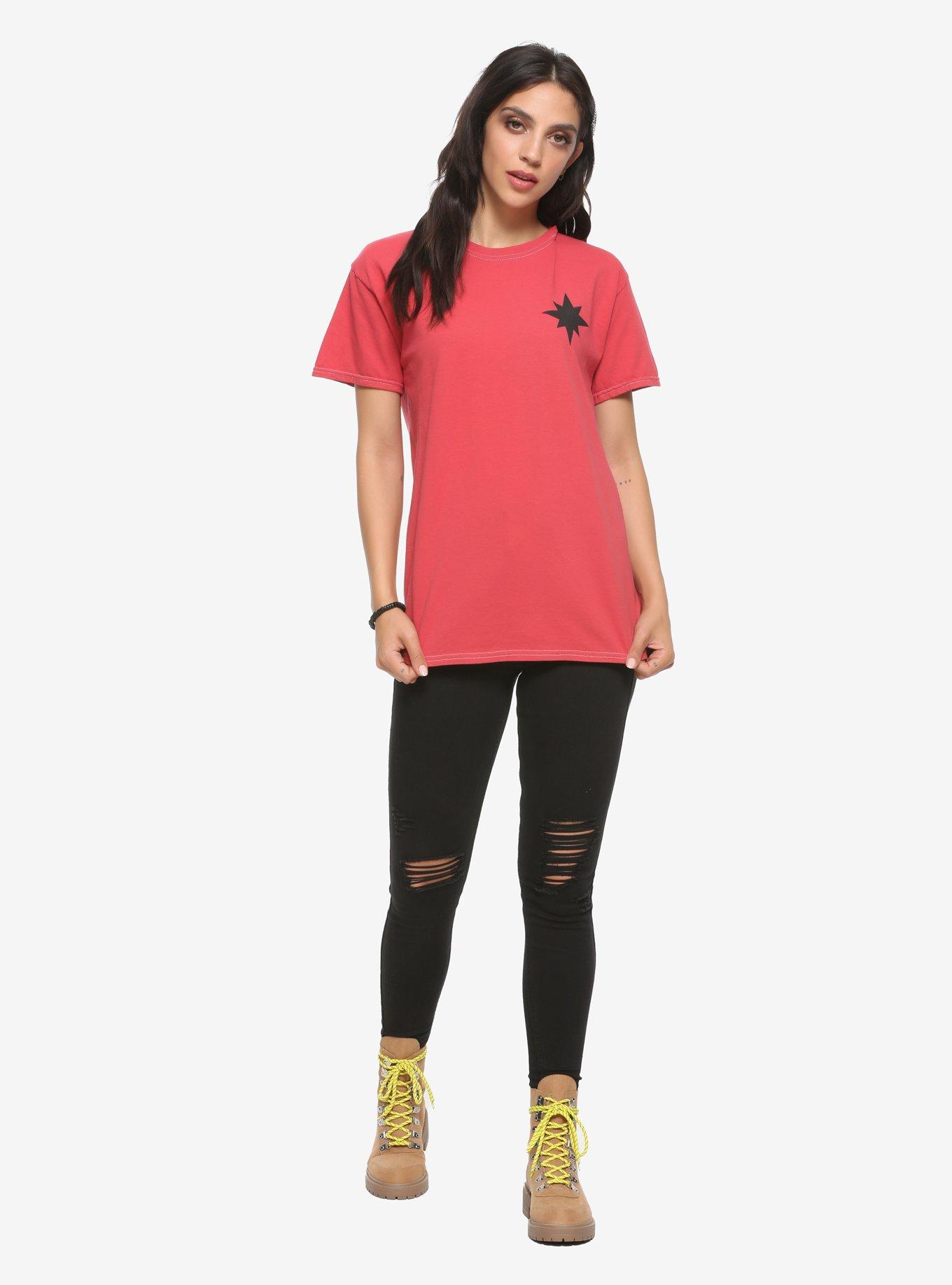 Marvel Captain Marvel Red Comic Flight Girls T-Shirt, MULTI, alternate