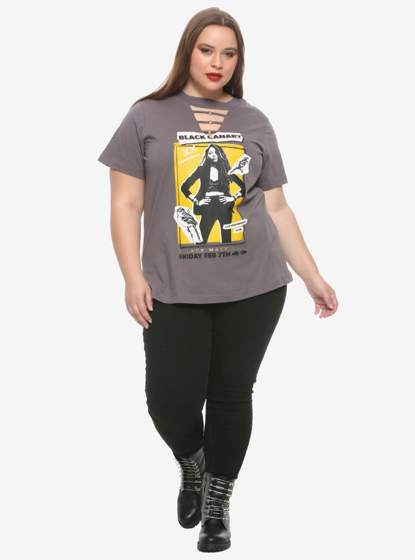 Her Universe DC Comics Birds Of Prey Black Canary Poster Cutout Neck Girls T-Shirt Plus Size, MULTI, alternate