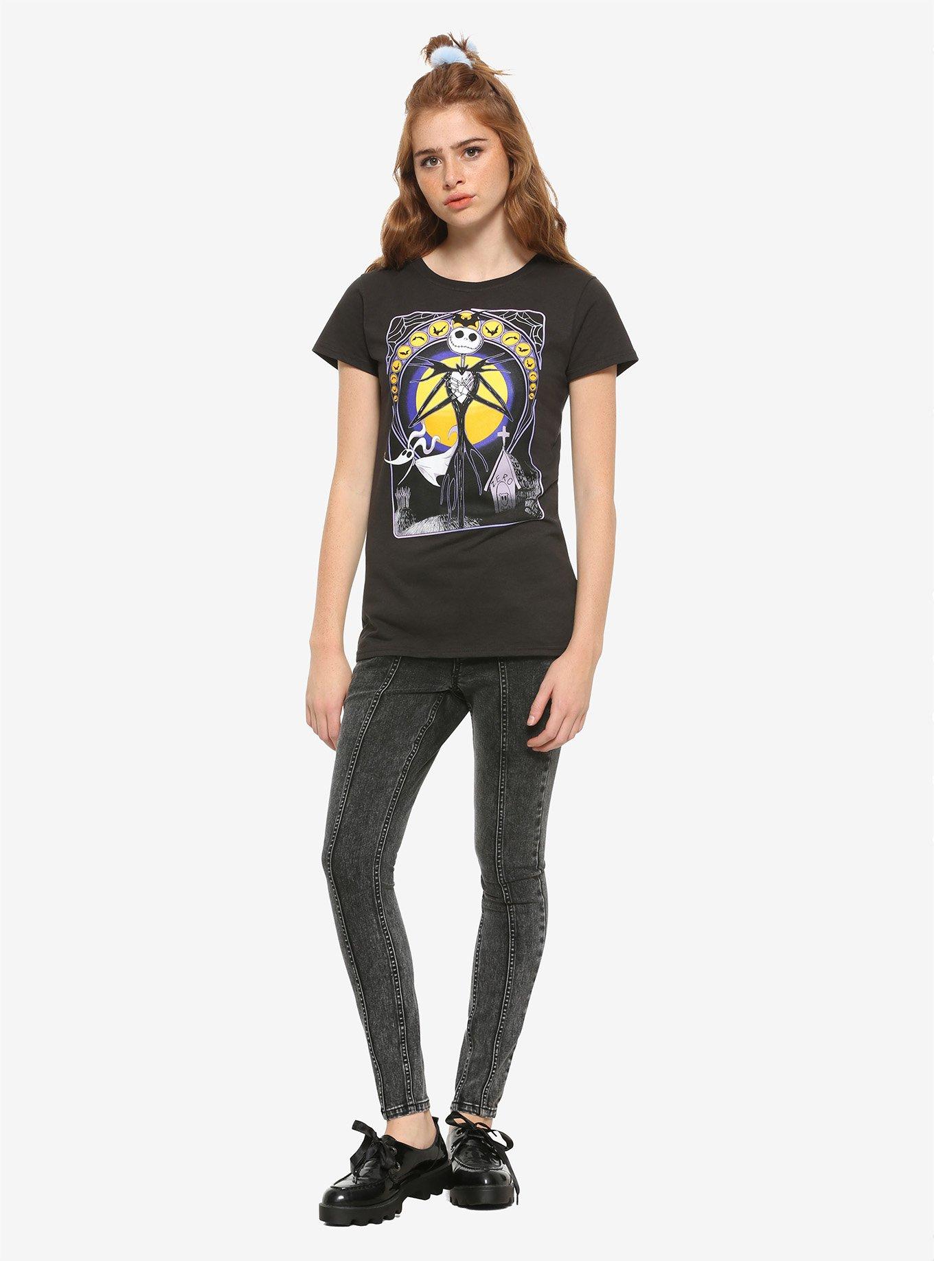 The Nightmare Before Christmas Jack Skellington Art Deco Girls T-Shirt, MULTI, alternate