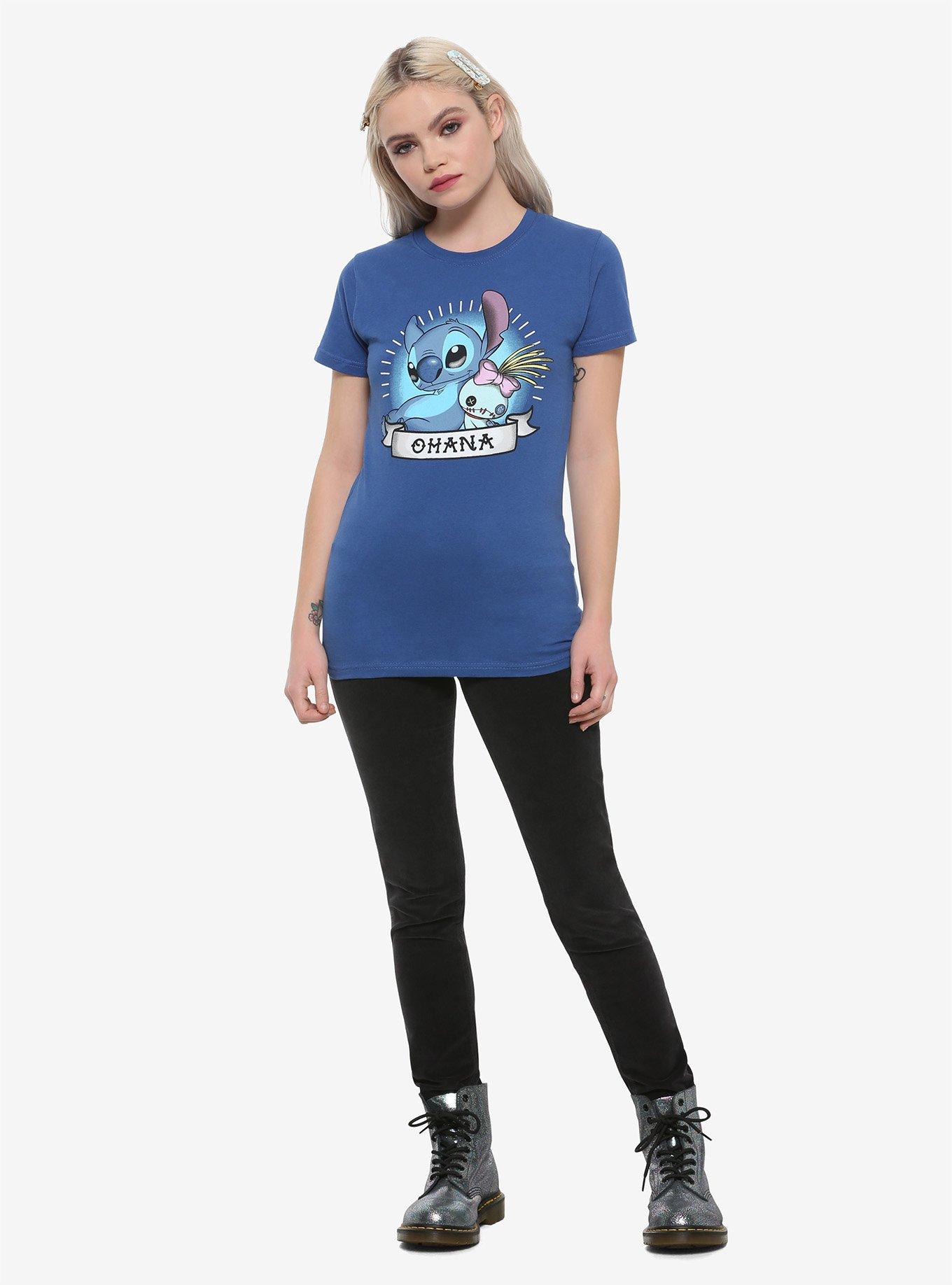 Disney Lilo & Stitch Ohana Tattoo Art Girls T-Shirt, , alternate