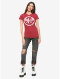 Marvel Captain Marvel Floral Logo Girls T-Shirt, MULTI, alternate