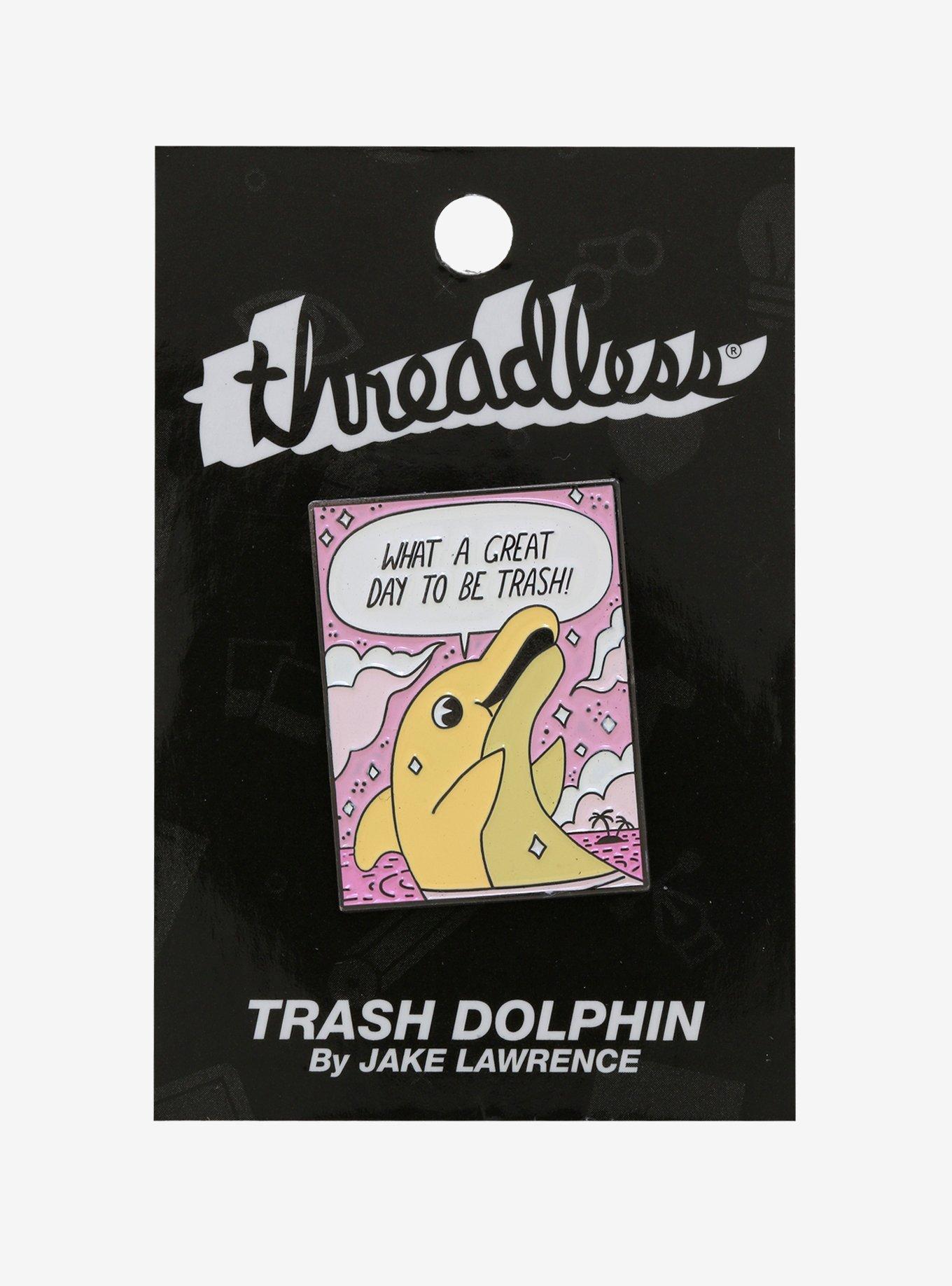 Trash Dolphin Enamel Pin, , alternate