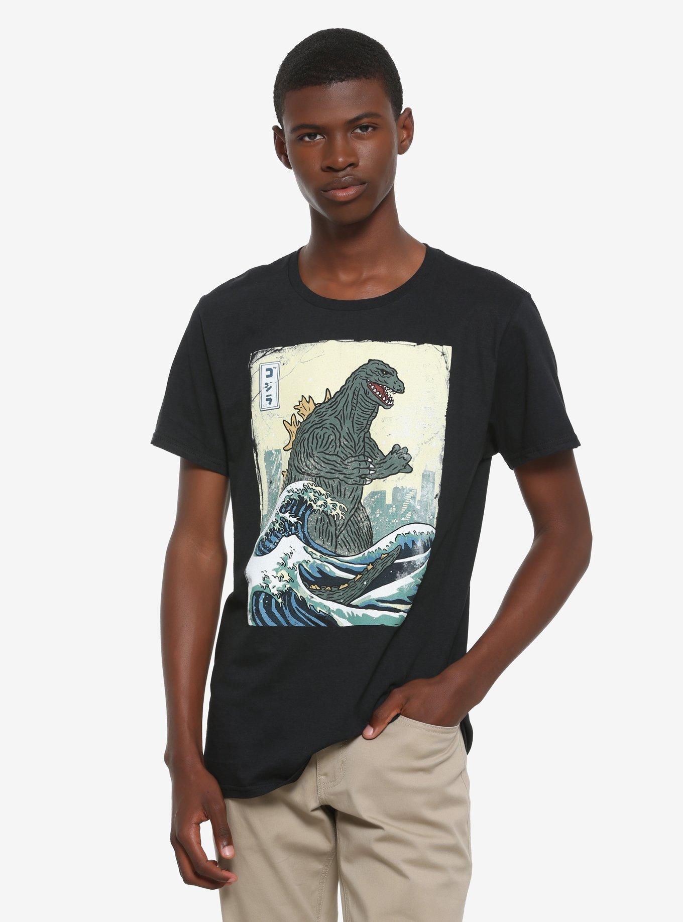 Godzilla Wave T-Shirt, BLACK, alternate