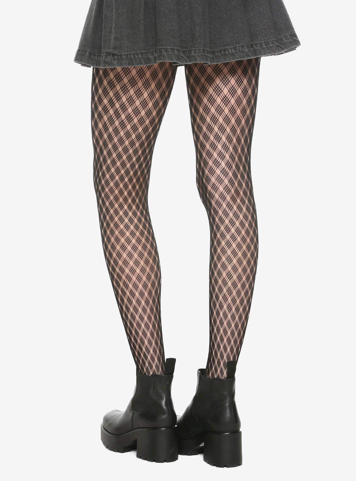 Plaid Fishnet Tights, , alternate