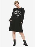 Skull & Moon T-Shirt Dress Plus Size, BLACK, alternate