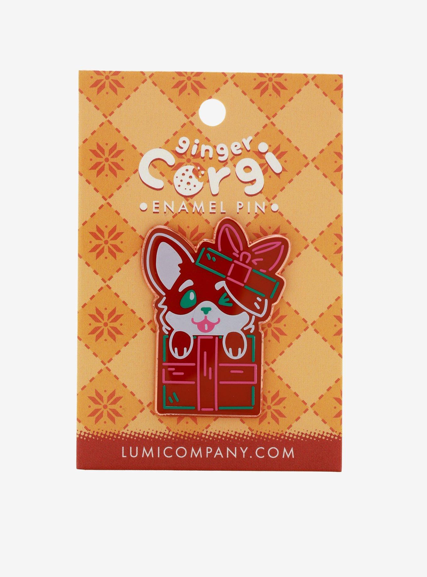 Gingerbread Corgi Enamel Pin, , alternate