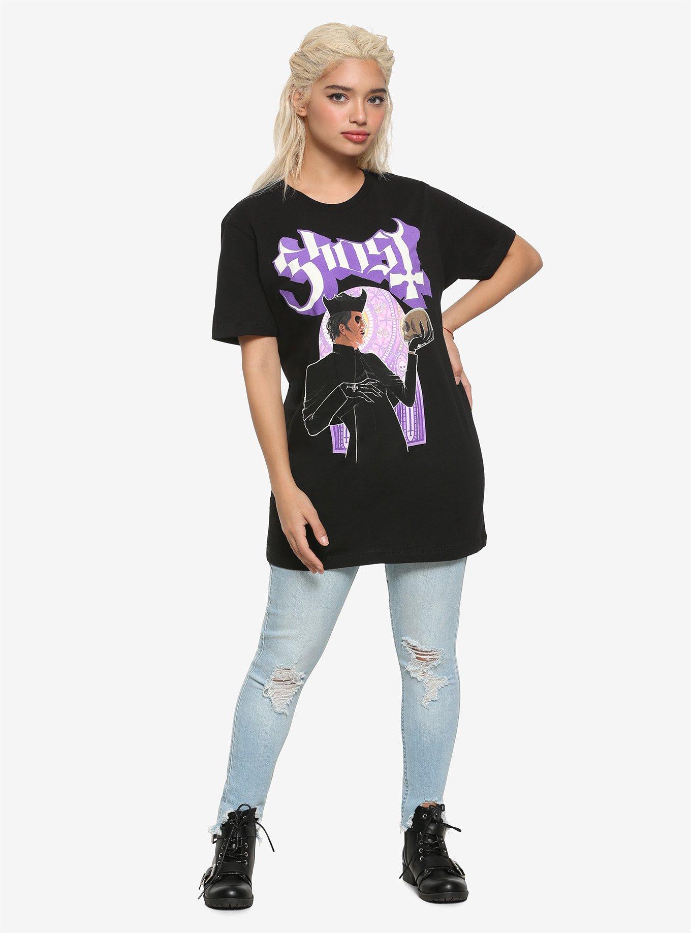 Ghost Stained Glass T-Shirt, BLACK, alternate