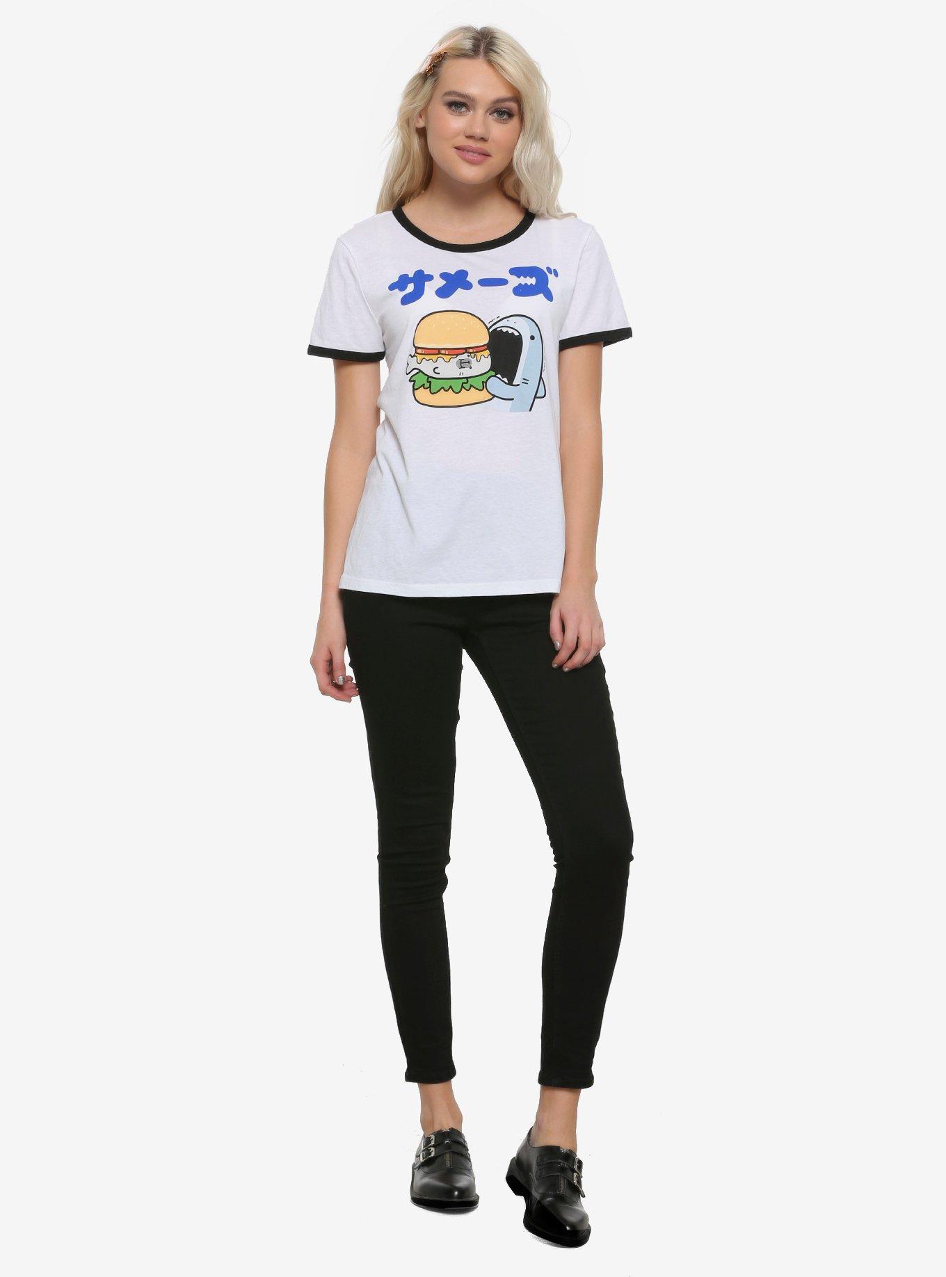 Samezu Shark & Seal Burger Girls Ringer T-Shirt, MULTI, alternate