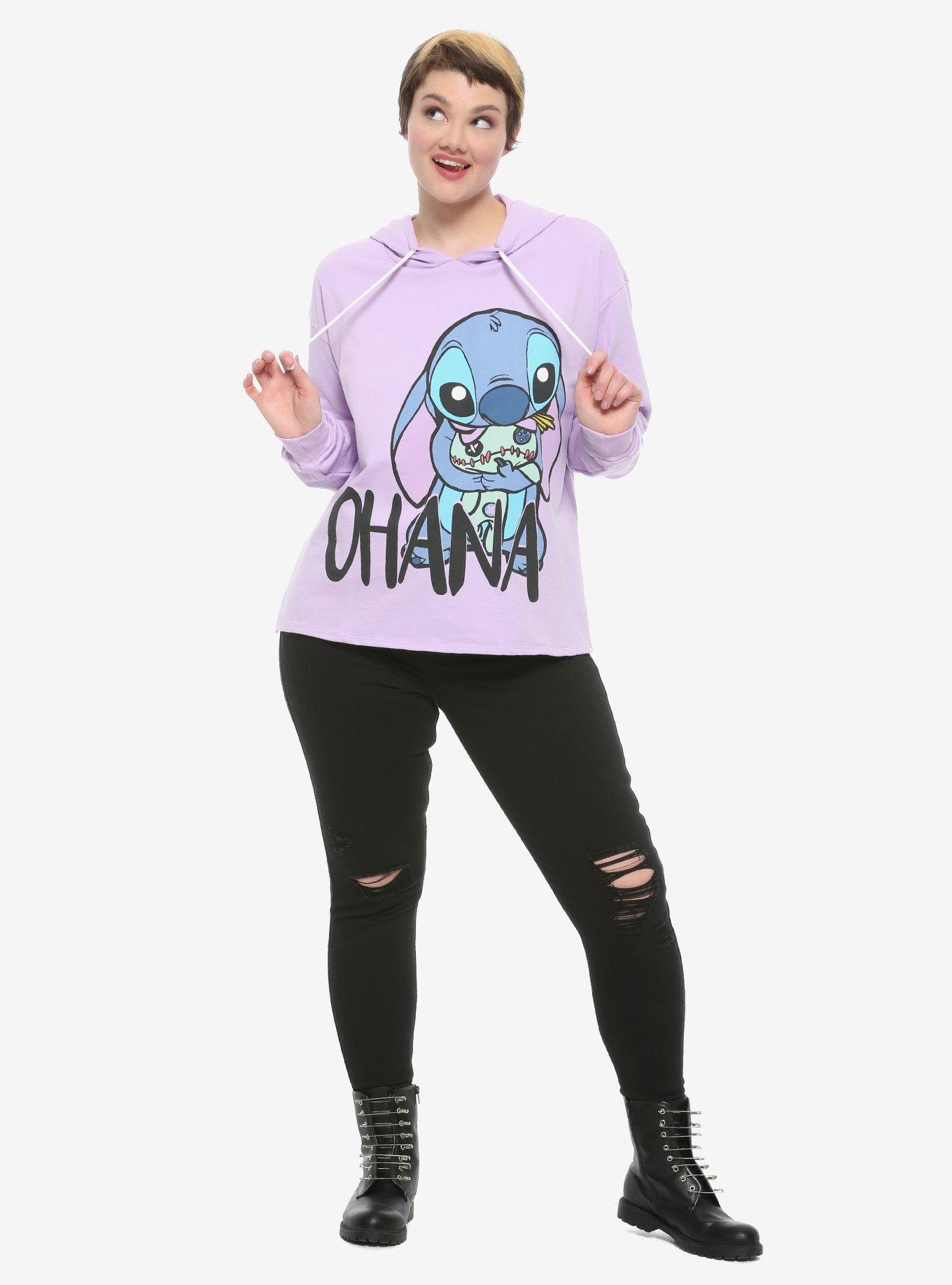 Disney Lilo & Stitch Hug Scrump Girls Crop Hoodie Plus Size, MULTI, alternate