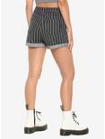 HT Denim Washed Black & White Stripe Mom Shorts, PINSTRIPE, alternate