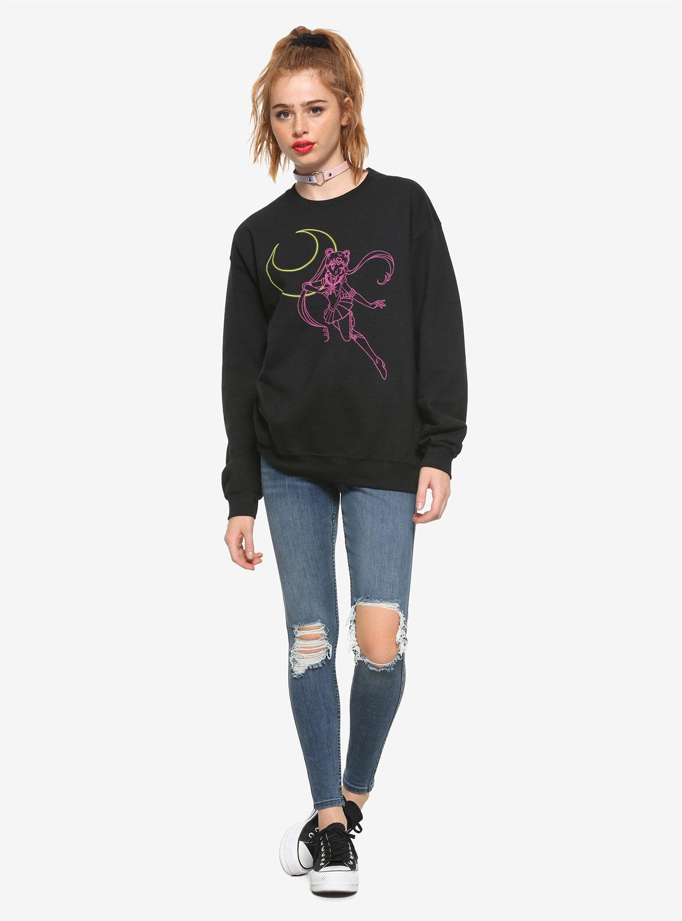 Sailor Moon Neon Moon Girls Sweatshirt, MULTI, alternate