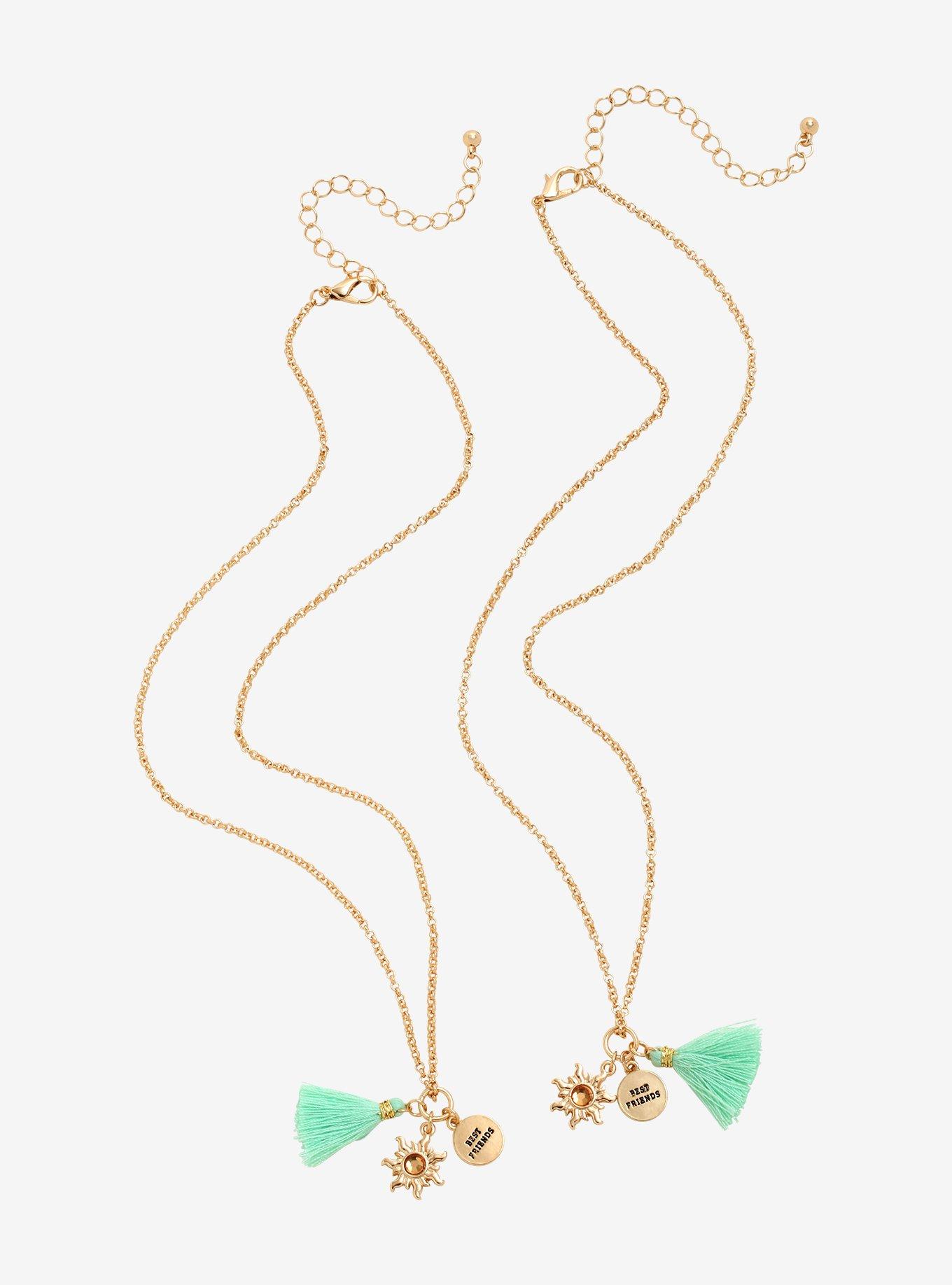 Disney Tangled Sun Tassel Best Friend Necklace Set, , alternate