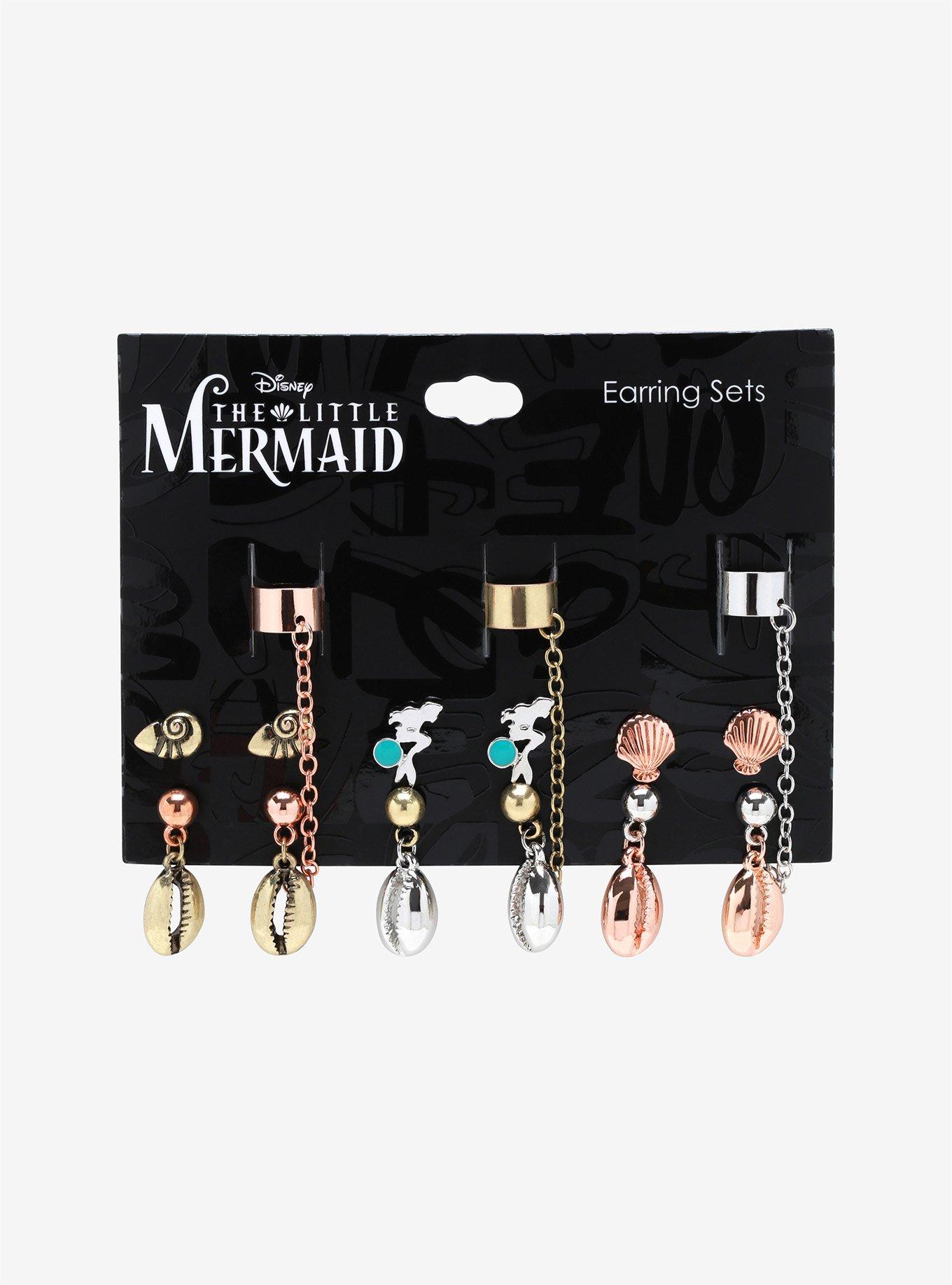 Disney The Little Mermaid Cowrie Shell Cuff Earring Set, , alternate