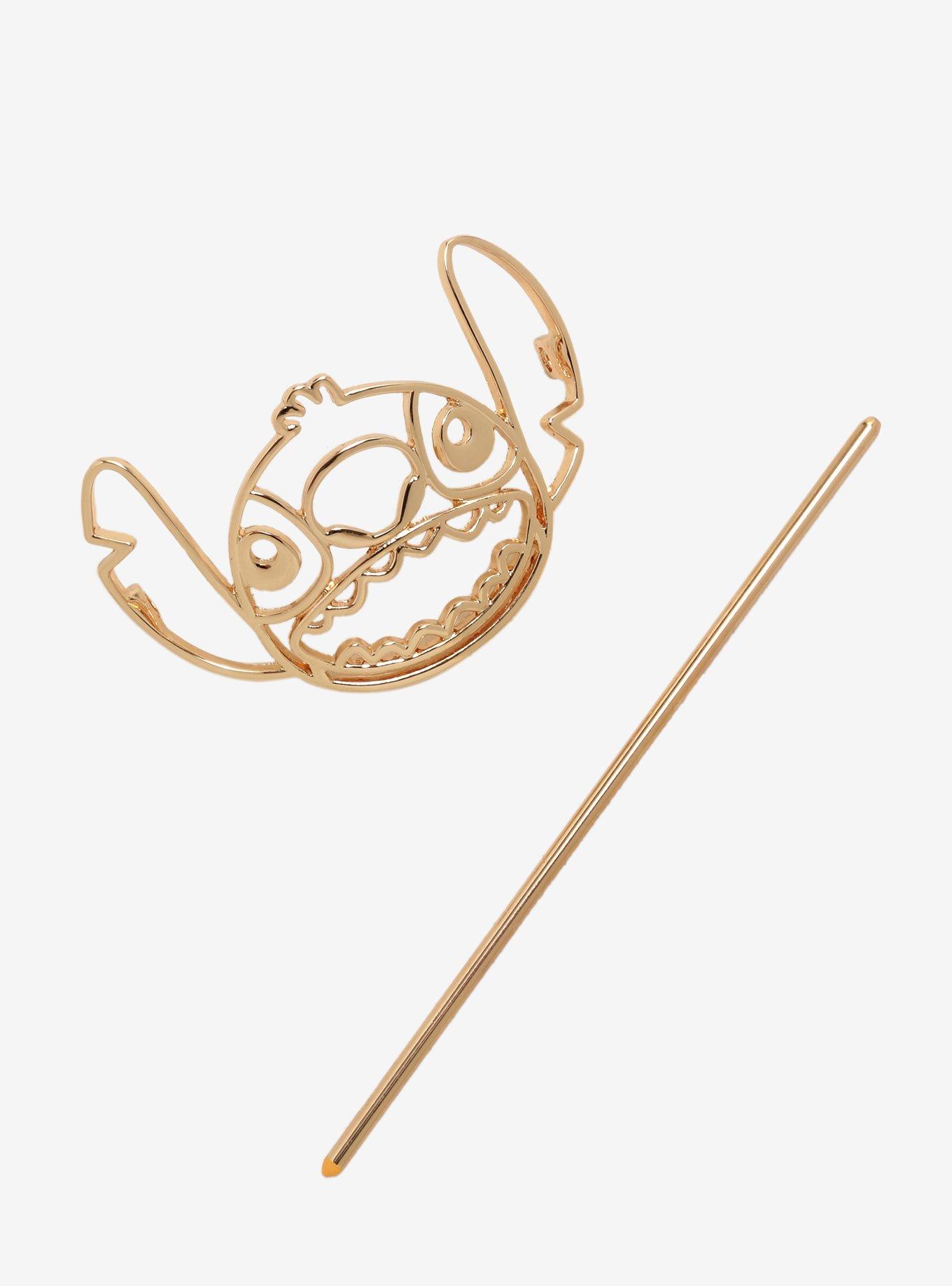 Disney Lilo & Stitch Gold Stitch Bun Pin, , alternate