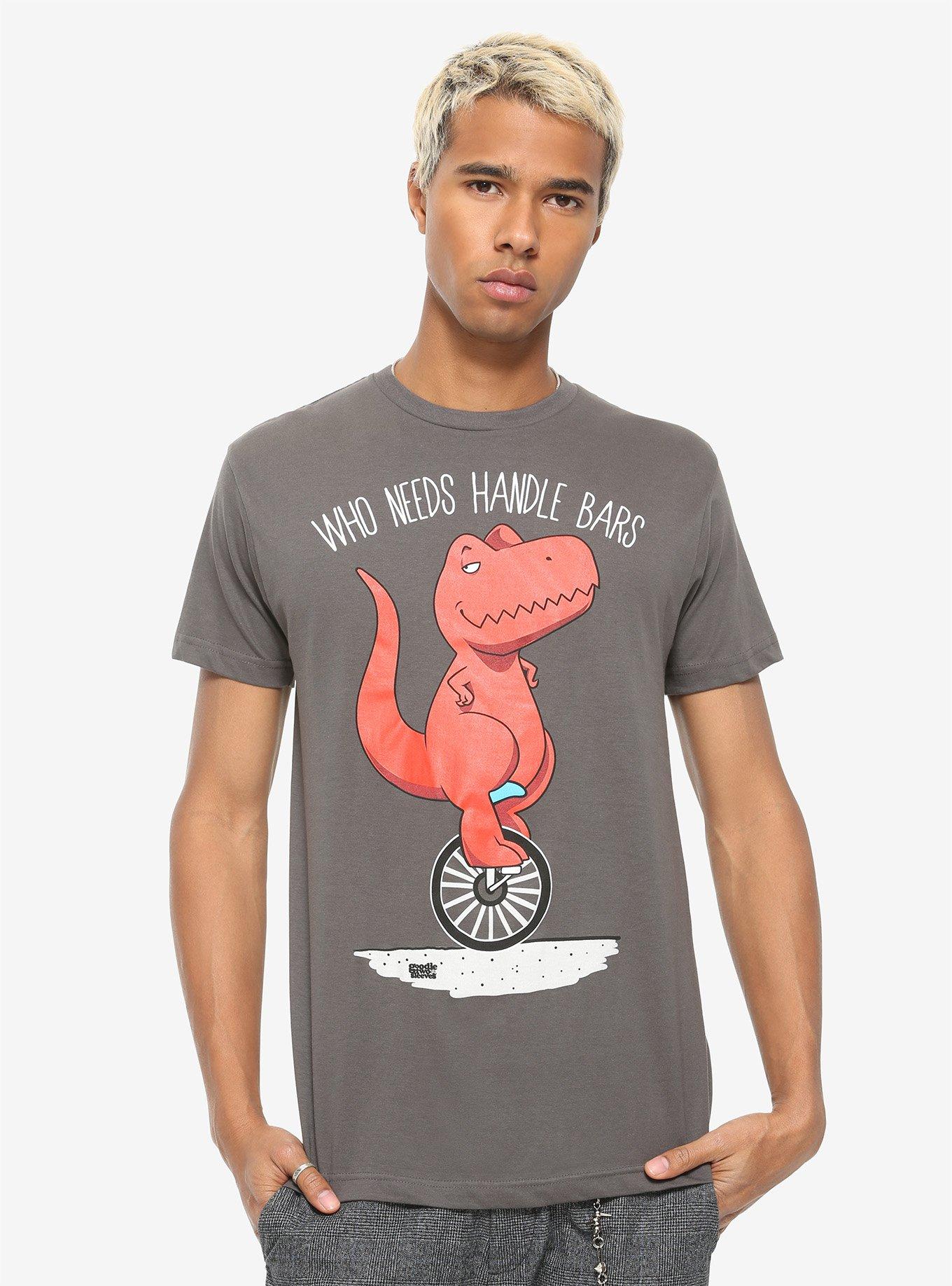 T-Rex Unicycle T-Shirt, BLACK, alternate