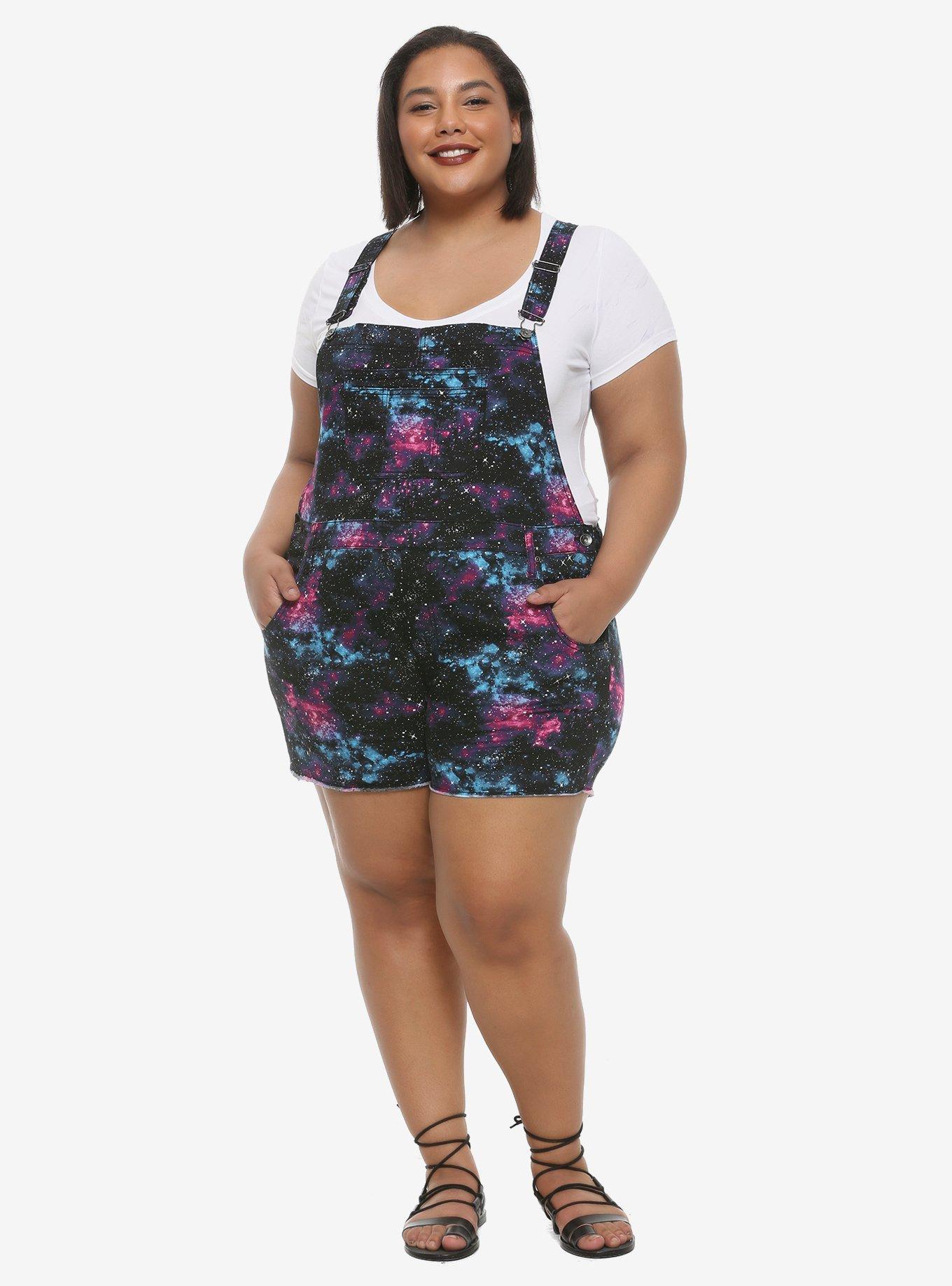 HT Denim Galaxy Shortalls Plus Size, GALAXY, alternate